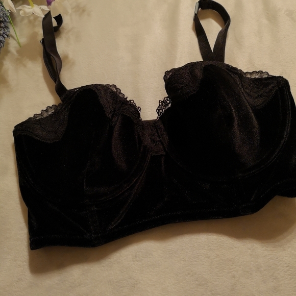 NEW! Victoria's Secret Dream Angels Black Velvet Long Line Bra Line - Picture 8 of 16